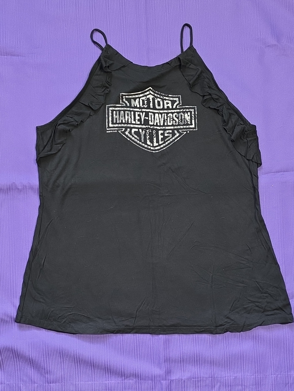 Harley-Davidson Black Ruffle Logo Camisole